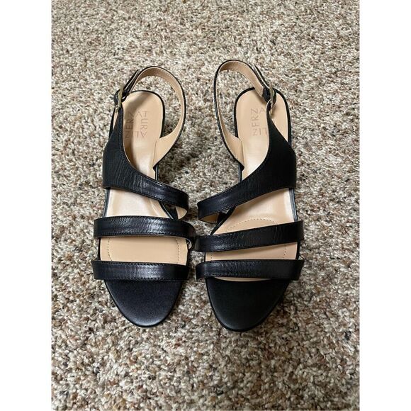 Naturalizer Womens 7.5W Taimi Strappy Mid Heel Slingback Dress Sandals New - Picture 1 of 5